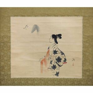 Art hand Auction [प्रामाणिक] [पवनचक्की] कियोशी कोबायाकावा द्वारा असुका ब्यूटी। हाथ से पेंट किया गया कागज। फुकुओका के मूल निवासी। ताइशो से शोवा युग तक के जापानी चित्रकार। कियोकाटा कबुराकी के अधीन अध्ययन किया। सुंदर महिलाओं की पेंटिंग बनाने में विशेषज्ञता। मुख्य रूप से तीतेन प्रदर्शनी में सक्रिय।, चित्रकारी, जापानी चित्रकला, व्यक्ति, बोधिसत्त्व
