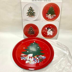 ROUND TRAY お盆 丸盆 ラウンドトレイ トレー クリスマス クマ ベア