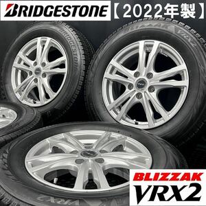 22年製★ブリヂストン VRX2 215/65R16&社外アルミ 4本 №240117-S4 アルファード ヴェルファイア デュアリス等/114.3*ホイールスタッドレス