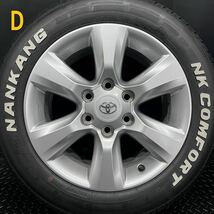 深溝ホワイトレター★プラド純正アルミ&215/60R17 夏タイヤ 4本 240124-S3 200系ハイエース流用 7.5J +25 6H 139.7/検トヨタホイールサーフ_画像8