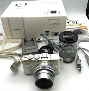 1円スタート OLYMPUS PEN オリンパス ペン E-PL10 ミラーレス一眼 M.ZUIKO DIGITAL 14-42mm ホワイト ほぼ未使用/保管品 美品！