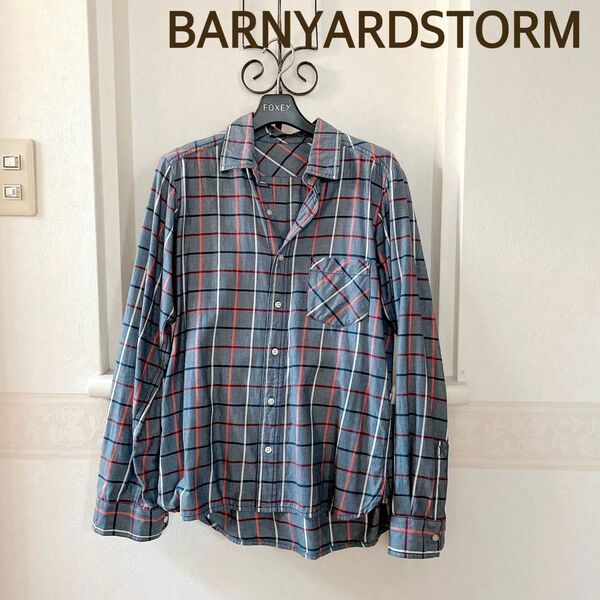【BARNYARDSTORM】バンヤードストーム チェック　シャツ　ネルシャツ　 長袖 トップス コットン　ブラウス