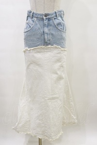 Melt the lady / switched denim skirt S ブルー H-24-01-08-058-PU-SK-NS-ZH