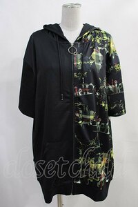 NieR Clothing / принт переключатель короткий рукав ZIP Parker чёрный H-24-01-12-030-PU-TO-KB-ZT364