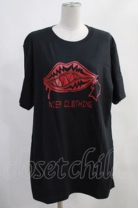 NieR Clothing / プリント半袖CUTSEW XL 黒 H-24-01-12-020-PU-TO-KB-ZT385