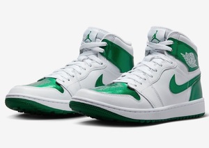 新品箱付き 替え紐有り 27.5cm/ナイキ エアジョーダン 1 ゴルフ ホワイト/パイングリーン NIKE AIR JORDAN 1 GOLF WHITE/PINE GREEN