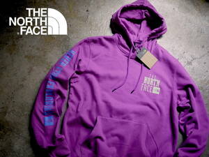 2023最新 US購入 新品 L/ノースフェイス グラフィック 袖ロゴ スウェット パーカー THE NORTH FACE BRAND PROUD HOODIE PRPL