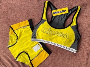 MIKASA ミカサ スポーツブラ ショーツ セット　Lサイズ　yellow/yellow