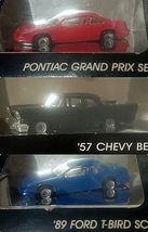 絶版 7台セット 1989年 MONOGRAM フェラーリ 250GTOＦ40 テスタロッサ ジャガーE ’57 シェビー Tバード グランプリ mini Exacts 1/87 _画像9