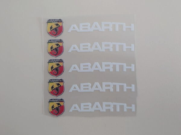 フィアット アバルト ABARTH デコレーション用 切抜き文字タイプ 図柄ロゴ文字ステッカー 5図柄ロゴ文字セット