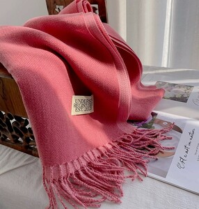  new goods new arrival large size fine quality on goods elegant thick commuting protection against cold cashmere 100% reversible specification stole muffler pink 