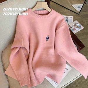 新品☆高品質カシミヤ　秋冬上品　上質大人女子　暖かい　清楚可愛らしいニットセーター　ピンク色