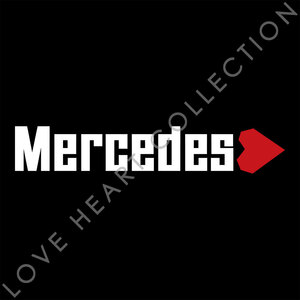 Mercedes ハートステッカー ホワイト 1枚　LOVE HEART COLLECTION　メルセデス ベンツ ステッカー デカール 切文字 切り文字 新品 送料無料