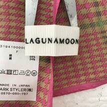 LAGUNAMOON　ラグナムーン　グレンチェックスカーフ　Fサイズ　ピンク　S12-702　USED_画像2