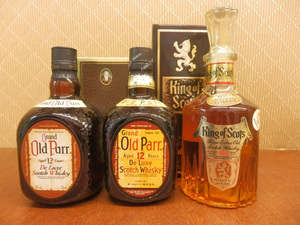 未開栓 古酒 ウイスキー 02 / Scotch スコッチ Grand Old Parr, King of Scots (750ml 43%) まとめて3本set 1点外箱無