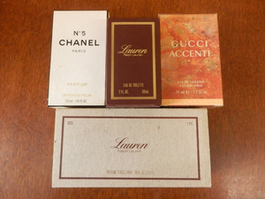 香水 / Ralph Lauren 59ml 11ml, CHANEL No5 7.5ml, GUCCI ACCENTI 50ml まとめて4点set 現状品 未開封品有