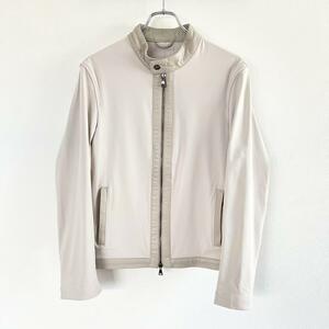 48 エンメティ JURI X ラムレザー ジャージー コンビシングルライダース EMMETI