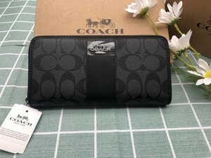 コーチ COACH 財布 長財布 新品未使用 ロゴ シグネチャー ウォレット メンズ レディース　ギフト プレゼント キャンバス ブランド A041