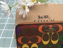 COACH コーチ 財布 長財布 ギフト プレゼント ブランド メンズ レディース 新品 ロゴ シグネチャー レザー キャンバス ウォレット C138_画像6