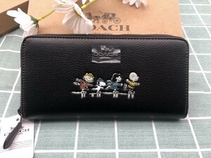 コーチ COACH 財布 長財布 ブラック 新品 未使用 ロゴ メンズ レディース レザー ウォレット ギフト プレゼント キャンバス ブランド B213