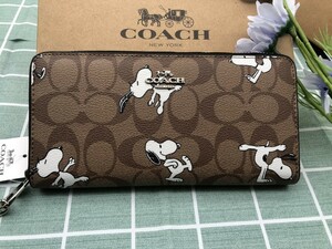 コーチ COACH 財布 長財布 プレゼント スヌーピー SNOOPY ストラップ付き レディース ウォレット 新品未使用 ブランド キャンバス A295