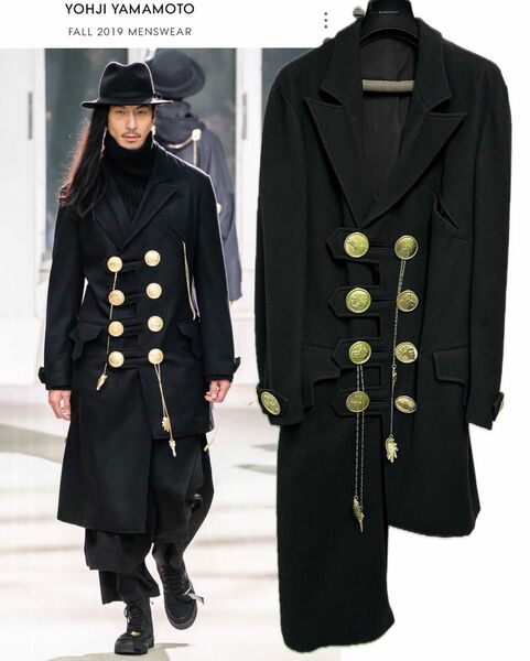 【最終価格につき価格相談不可】Yohji Yamamoto 19AW LOOK38 金釦ロングコート