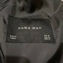 新品同様【魅惑のグレンチェック】ZARA MAN チェスターコート 2way スタンドカラーコート ザラ 千鳥 Mサイズ グレー 高級感 通勤 色気_画像7