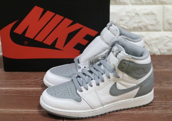 新品 23.5㎝ NIKE ナイキ エアジョーダン1 ハイ　OG GS AIR JORDAN HIGH OG GS ステルス　グレー　ホワイト