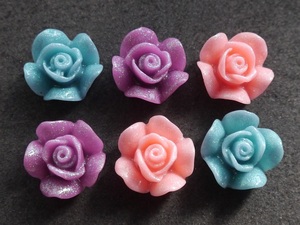  plastic parts handicrafts * accessory parts lame rose parts 6 piece set deco parts 