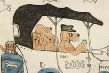 4413■【真作】グラハムクラーク 「ドッグホリデー」 銅版画 限定300部 直筆サイン イギリスの人 額装_画像5
