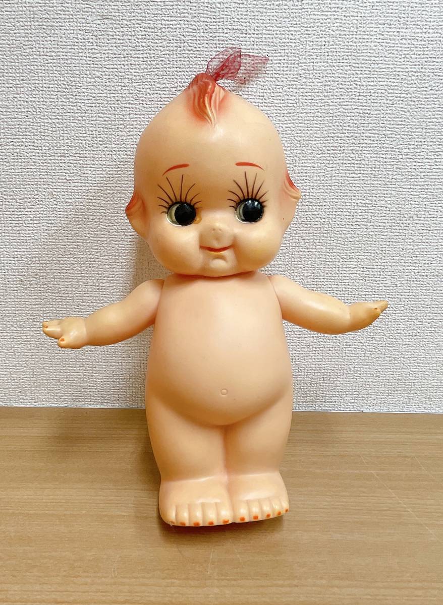 お値下げします【キューピー 人形 黄色 羽根】約31cm/可愛い/レトロ/ソフビ