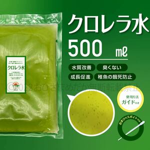 特濃縮【クロレラ水　増量中　500ml】メダカ　めだか　金魚　熱帯魚　ミジンコ培養　ゾウリムシ　ミドリムシにどうぞ　スポイト付き