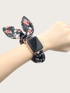 【4個セット】Apple Watch バンド　シュシュ　花柄 40mm対応