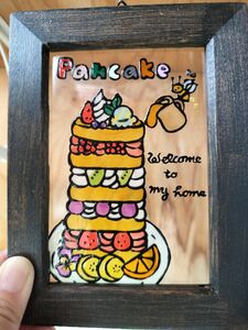 送料無料*ステンドグラス風フレーム*パンケーキのwelcome･おうちカフェ･ハンドメイド♪