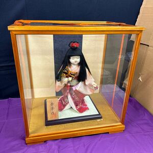 ◆中古 日本人形 静華作 舞踊人形 鼓 着物 コレクション ガラスケース付 置物 飾り 和風 インテリア 昭和レトロ 142-38