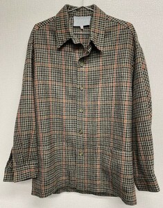 Jonathan Richard シャツジャケット ガンクラブチェック アイルランド製　ブラウン　size S　中古　美品