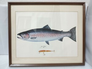 桜椽 東四 額装 額縁 アート 魚の絵 ポスター 絵画 スチールヘッド ルアー フィッシング 額縁サイズ 横45縦37.5高さ2.6 桜 多数出品中