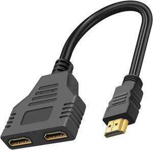 HDMI 分配器 HD1080 HDMI 1入力2出力 電源不要（長さ：30cm）