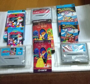 スーパーファミコン美女と野獣&ミッキーとミニーマジカルアドベンチャー２他 合計3個 取り扱い説明書 箱あり ゲームソフト 美品