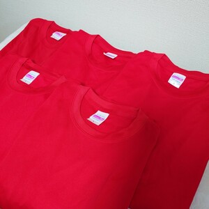 送料520円★5点セット★ドライ＆シルキータッチ★メンズ半袖Tシャツ★Lサイズ 赤