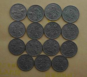 15枚セットは\1500/6ペンスコイン/イギリス/1953から1967年まで