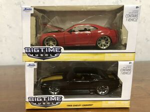 99XB167 JadaTOYS BIGTIME MUSCLE 1/24スケール ダイキャストメタル 2010 CHEVY CAMARO SS / 1969 CHEVY CAMARO ミニカー モデルカー