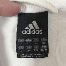 adidas アディダス トラックジャケット ジャージ ホワイト ジップアップ スポーツウェア メンズ XLサイズ 刺繍ロゴ_画像4