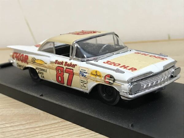 送料無料 1/43 シボレー インパラ 1959 レースカー クラシックカー ミニカー Quartzo CHEVROLET IMPALA BUCK BAKER RACE CAR 当時物