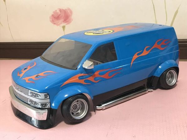 送料無料　1/10 当時物　シボレー アストロバン ムーンアイズ ラジコンボディ サイドマフラー付き CHEVROLET ASTRO VAN MOON EYES 旧車