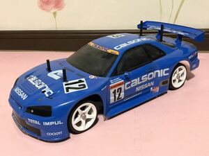 送料無料 1/10 タミヤ 日産 スカイライン GT-R R34 カルソニック レーシングカー ラジコン車体 TAMIYA NISSAN SKYLINE CALSONIC RACING CAR