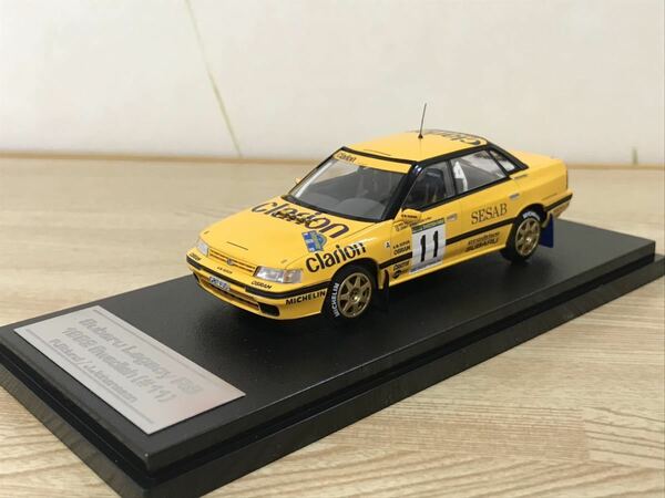 送料無料　1/43 スバル レガシィ RS クラリオン ラリーカー ミニカー hpi racing SUBARU LEGACY Clarion RALLY CAR 1992 SWEDISH 旧車