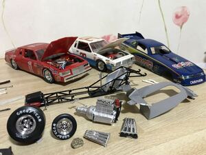 送料無料　1/25等 ナスカー ドラッグカー レーシングショップセット プラモデル完成品 ジャンク ビューイック ジオラマ BUICK NASCAR DRAG