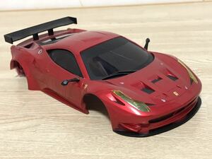 送料無料　京商ミニッツレーサー　フェラーリ 458 GT2 レストアやカスタムベースに ジャンク ラジコンボディ　KYOSHO MINI-Z RACER FERRARI