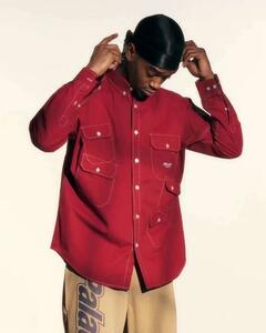 【美品】 Palace Multi Pocket Shirt Red Skateboards パレス スケートボード マルチポケット シャツ 赤 レッド L